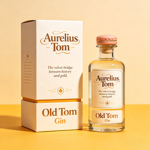 Boîte en papier pliable avec impression personnalisée et gaufrage en feuille d'or, pour gin Old Tom infusé aux plantes, coffret cadeau pour spiritueux haut de gamme - Product Image 2