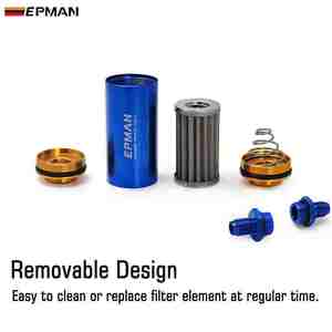 Filtro Carburante Universale EPMAN Inline 100 Micron ad Alto Flusso per Benzina e Diesel con Adattatori 6AN 8AN 10AN e Raccordi Barb da 8.6mm - Product Image 3