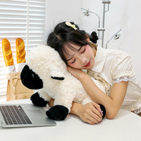 Peluche Mouton Ronde Créative et Mignonne, Jouet en Peluche Agneau Bouclé Doux, Vente en Gros Directe Usine, Cadeau pour Enfants