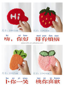 Kits de fabrication d'accrochage de tapis, kit de tapis à crochet de loquet, broderie artisanale de laine à tricoter bricolage avec poinçon, fabrication facile - Product Image 3