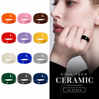 Bague en céramique haute technologie bombée de 8 mm, finition polie, minimaliste, unisexe, bijoux en gros, Adi Jewelry
