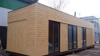 Casa Modular de madera con techo plano, Playa prefabricada, techo plano a prueba de viento, moderna cabina de camping a prueba de golpes, hecha en China