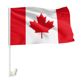 Pabrik murah grosir kustom semua negara bendera jendela mobil kustom 30*45cm100% poliester kuat tahan lama bendera mobil Kanada - Product Image 1