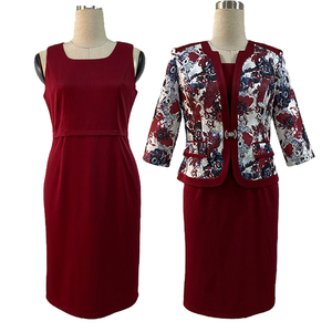 Fashion Women Dress Printed <b>Jacket</b> Coat Two Pieces Dress Suit - Product Image 1