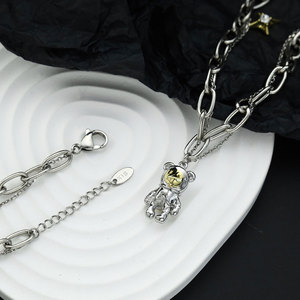 Lindo Collar de Joyería con Colgante de Barra de Acero Inoxidable 316L Resistente al Agua y al Deslustre para Mujer - Product Image 4