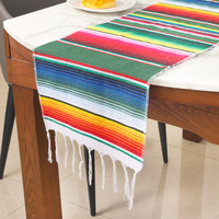 Chemin de table en tissu géométrique tissé sur le thème du serape mexicain personnalisé pour la décoration de fête Fiesta