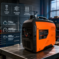 Générateur DC à essence 1,8 kW (également disponible en 1 kW, 2 kW) 48V 60V 72V, avec unité de charge pour petites batteries LiFePO4 48V, pour applications hors réseau