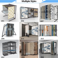 Vente chaude Page Tournant Tapis Exposants Tapis Rack Carrelage Stockage Salon Salon Suspendu Tapis Titulaire Tissu Présentoir