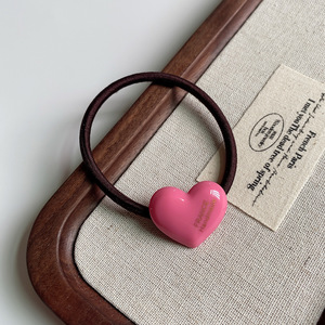 Bonbons couleur acétate rose <span class=keywords><strong>rouge</strong></span> en forme de coeur <span class=keywords><strong>cheveux</strong></span> cravates haute élastique en caoutchouc bande de <span class=keywords><strong>cheveux</strong></span> pour femmes filles - Product Image 6