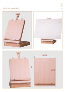 Boîte de rangement en bois de hêtre GF pour peinture à l'huile, <span class=keywords><strong>chevalet</strong></span> de <span class=keywords><strong>dessin</strong></span> d'angle arrondi pour bureau, étui de rangement pour croquis, <span class=keywords><strong>chevalet</strong></span> d'art extérieur pour peintres et étudiants - Product Image 5