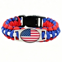 Bracelet en paracorde personnalisé avec le drapeau du Royaume-Uni, bracelet tressé de survie pour les fans de sport et souvenirs