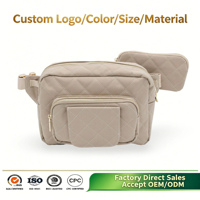 Grande sacoche à langer imperméable et isotherme avec distributeur de lingettes, mini matelas à langer portable pour bébé, sac banane bandoulière zippé pour tout-petit