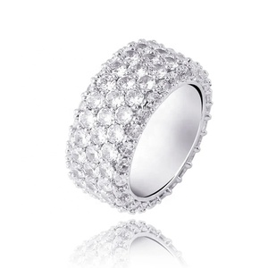 2025 Hip Hop Iced VVS Moissanite Wedding Band <b>Ring</b> 925 <b>Sterling</b> <b>Silver</b> Unisex IGI Certified Round Brilliant Cut Channel <b>Set</b> - Product Image 1