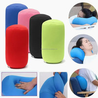 Oreiller en forme de tube en microfibre ultra-douce, oreiller de voyage en microbilles de polystyrène, vente en gros