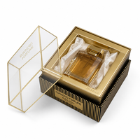 Boîte de luxe pour parfum et crème pour le visage avec couvercle transparent, emballage personnalisé en carton rigide pour parfum, boîte cadeau conforme PPWR EUDR, vente en gros