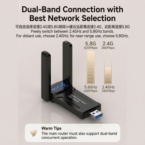 BAJEAL USB3.0 External Dual Band WiFi 6+BT <b>Adapter</b> 2.4G 5GHz Wireless Dongle <b>Ethernet</b> Receiver Desktop 1300Mbps Stock Private - Product Image 2