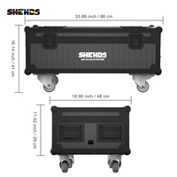Projecteur PAR sans fil Shehds à batterie, LED RGBWA UV, avec couvercles, 6*18W, commandé par flight case