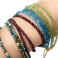 Bracelets en pierres précieuses naturelles à facettes, 3 couches, style bohème, pour tous les jours, bijoux de fête