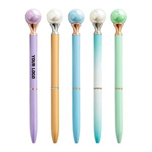 Stylo bille en métal style Ins avec perles, stylo cadeau pour femme, stylos bille en métal scintillants fantastiques, logo personnalisé, publicité, cadeau de mariage - Product Image 1