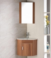 Nouveau design mural blanc coin pvc salle de bain lavabo armoire