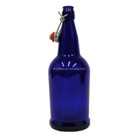 Botellas de Cerveza de Vidrio de 16 oz con Tapa Fácil de Abrir, Botella de Cerveza de Vidrio para Elaboración Casera con Tapa Giratoria de Alambre y Sello de Goma Hermético