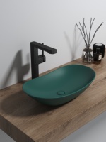 Robinet de lavabo rectangulaire moderne et minimaliste noir mat avec bec verseur, base en laiton massif, poignée de commande en alliage de zinc, robinet en céramique anti-fuite