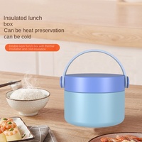 Boîte à bento isolée en acier inoxydable 304 petite capacité adulte et étudiant marmite micro-ondes récipient alimentaire seau avec couvercle