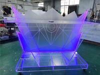 Support DJ en acrylique transparent sur mesure pour bar de fête, table de bar avec lumières LED, table de bar pour bar