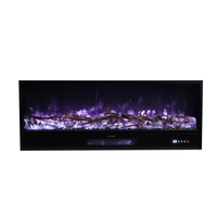 Cheminée électrique encastrée de 60 cm avec chauffage, flamme LED, poêle à bois, petite taille, pour la maison, la chambre, chauffage et décoration intérieure