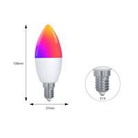 Ampoule LED intelligente Matter E14/E12 avec contrôle par application, matériau PC, utilisation hôtelière, RGB WiFi Homekit 5W