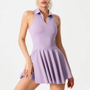 Pabrik Cina bernapas Olahraga Golf rok bergaris bantalan dilepas kebugaran gaun Yoga Polo kerah Berlari gaun tenis untuk wanita - Product Image 6