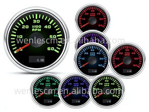 文乐电机 52mm 3000 RPM 黑色表盘防水汽车重型卡车巴士发电机农用机械转速表带计时器 - Product Image 2