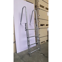 Échelle de bateau en aluminium 4 étapes pour bateaux plus hauts avec échelles de quai plus larges