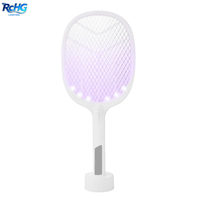 Ventes chaudes Lampe tue-insectes électrique rechargeable par USB 2 en 1 Fonctionnelle Raquette anti-moustiques UV rechargeable par USB