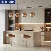 Cuisine complète en bois mélaminé mat personnalisée moderne, intelligente, de style Allure App, à prix abordable