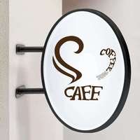 Boîte à lumière ronde à LED personnalisée Support de signalisation Cadre en aluminium Enseigne de boutique extérieure avec éclairage pour présentoirs extérieurs ronds
