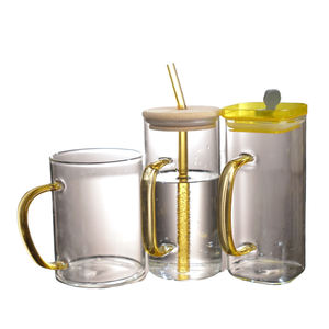 Minimalist Heat-Resistant Borosilicate Glass Mug-Eco-Friendly & Microwave Safe <b>Lid</b> Included Trendy & Durable Business <b>Gift</b> - Product Image 2