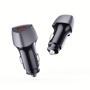 2026 New Trending High Quality 52.5W Dual Port Type C Car Charger QC3.0 22.5W PPS Fast USB-C Car Charger With Atmosphere Light - Product Image 1