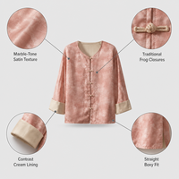 Veste courte réversible en soie de mûrier teinte végétale pour femme, motif vague chinoise, nouveau style chinois, cardigan en soie pour le printemps