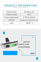 Balance à bagages numérique 50 kg 10 g, alimentée par batterie, affichage LED, portable, pour valise de voyage