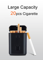 Étui à cigarettes et briquet en alliage de zinc moderne Portable 20 pièces Slim USB Rechargeable Briquet sans flamme pour fumeurs