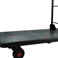 Chariot à plateforme électrique silencieux en plastique PLA300-DX-EB, chariot à main robuste pour entrepôt, table roulante PLA300-DX-EB