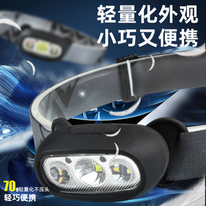 ไฟหน้าแบบเซ็นเซอร์ขนาดเล็ก LED ระยะ 200-500 ม. ชาร์จซ้ำได้ สำหรับเดินป่า ตั้งแคมป์ ปั่นจักรยาน - Product Image 3