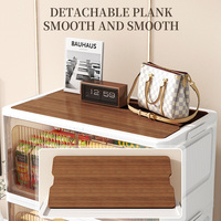 Nuevo producto, caja plegable de plástico, gabinete multifunción DIY, caja de almacenamiento plegable apilable de 75cm de ancho para ropa de libros de Juguetes