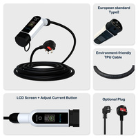Chargeur compact tout-en-un 3,2 kW Type 2, pistolet de charge 13A, stations de recharge EV portables, contrôle par application