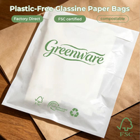 Sac en papier glassine classique biodégradable pour l'emballage éco-responsable de vêtements et de chaussures pour les marques DTC