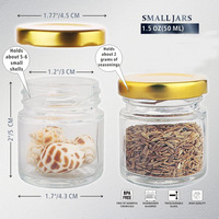 Bocaux en verre ronds vides de 50 ml (1,5 oz) avec couvercles pour cadeaux de mariage, épices, bougies DIY