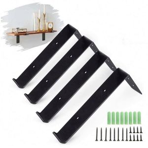 WEKIS Wholesale Price Industrial L Shape Single-Side Floating Shelf Wall <b>Brackets</b> Steel <b>Black</b> Powder Coated 150lbs Capacity - Product Image 2