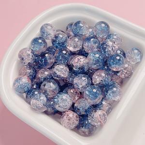 Cuentas de esmalte de ráfaga de hielo triturado de 10MM, collar DIY, pulsera, Material, cambio gradual, cuentas de vidrio Lucite, cuentas acrílicas de plástico - Product Image 1