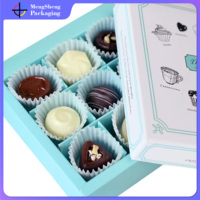 Boîte de chocolat à neuf grilles avec revêtement UV en carton personnalisé Poignée de cadeau de truffe Emballage de boîte de chocolat Boîte cadeau de luxe